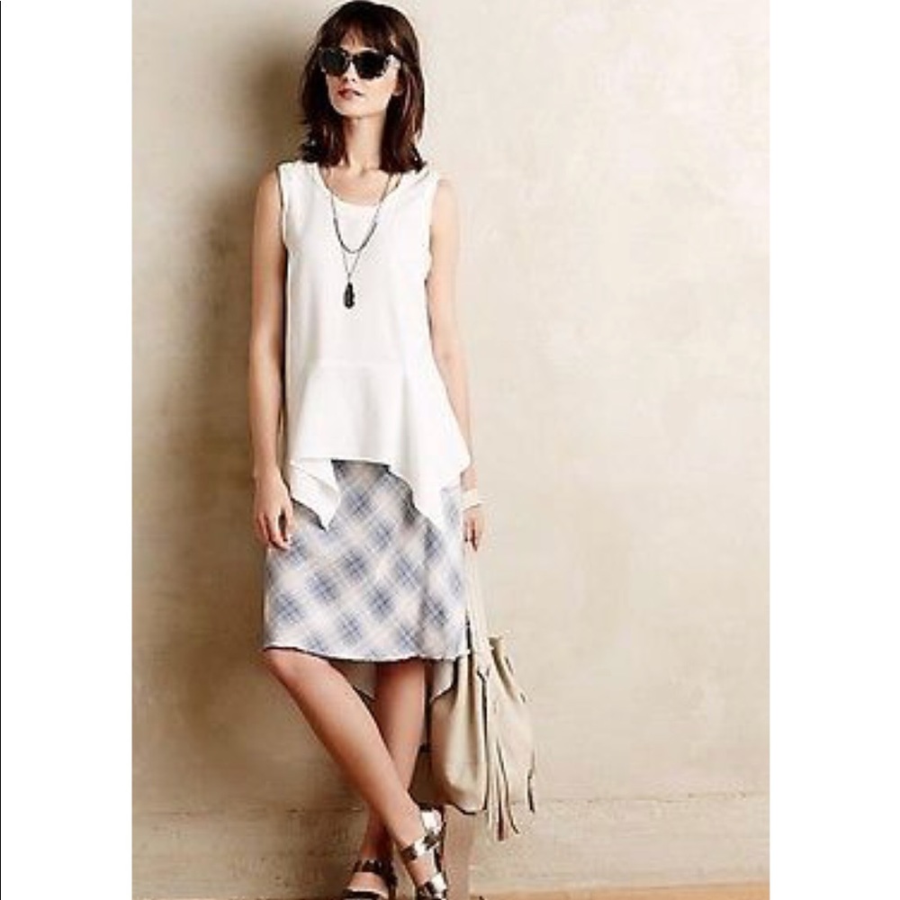 Anthropologie Lella Peplum White Tank By Amadi